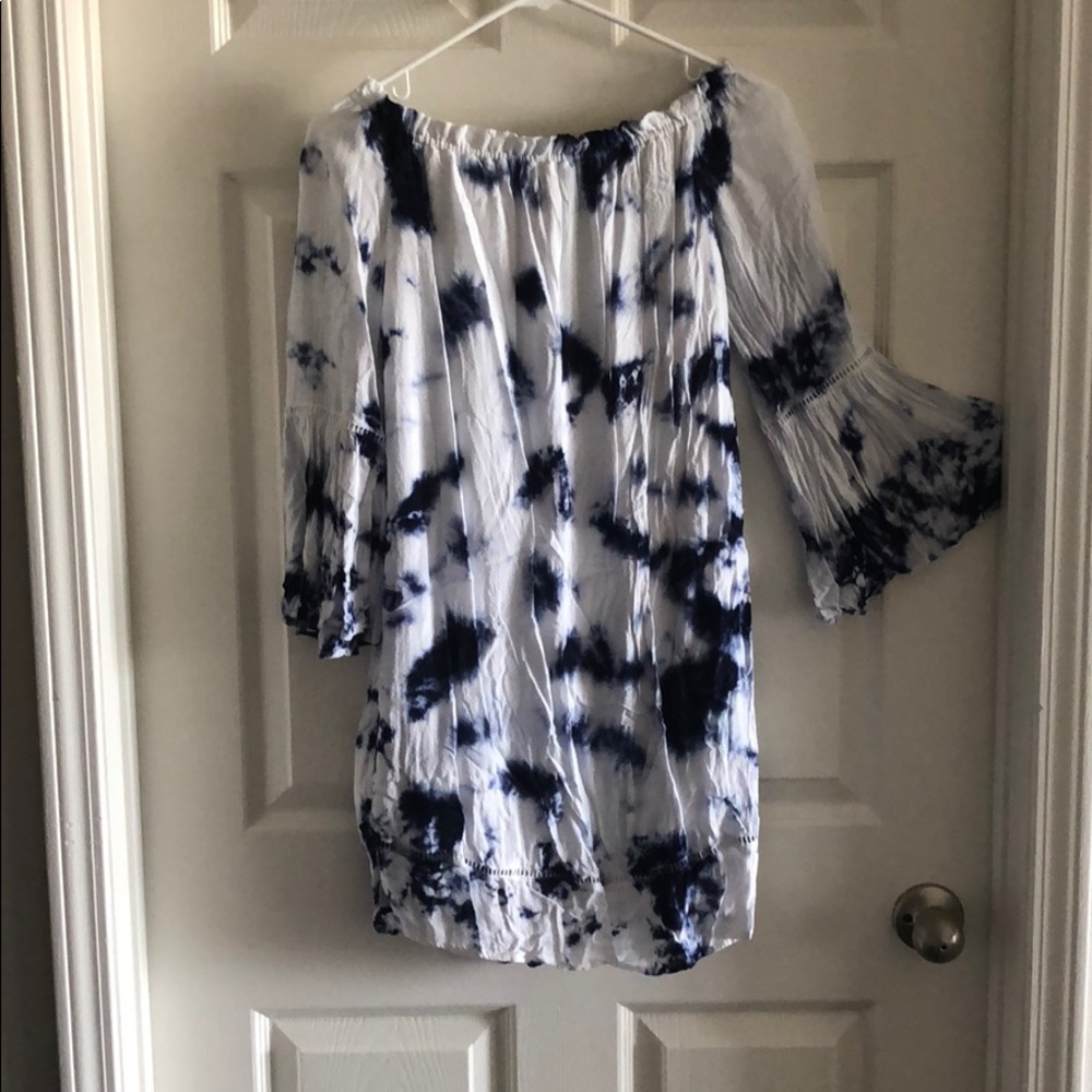 Blue/White Shoulder Dress